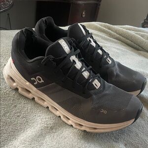 On Running Men's Black and White Athletic Shoes